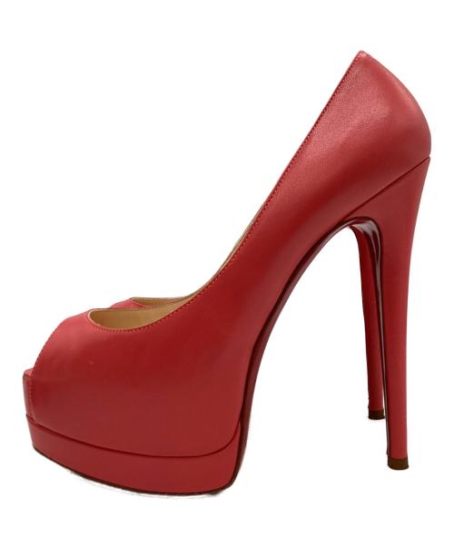 Christian Louboutin（クリスチャン・ルブタン）Christian Louboutin (クリスチャン・ルブタン) Christian Louboutin　オープントゥーパンプス ピンク サイズ:24ｃｍの古着・服飾アイテム