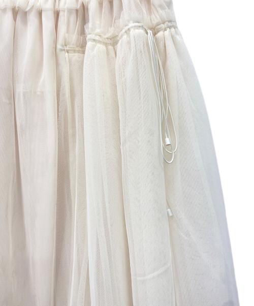 Snidel（スナイデル）Snidel (スナイデル) Chacott Susチュールスカート ホワイトの古着・服飾アイテム
