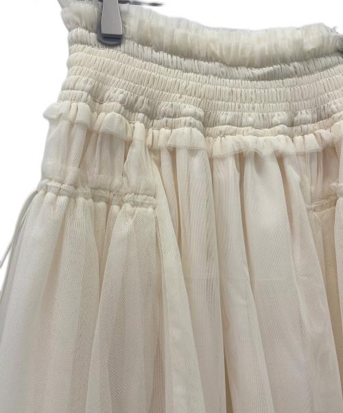 Snidel（スナイデル）Snidel (スナイデル) Chacott Susチュールスカート ホワイトの古着・服飾アイテム