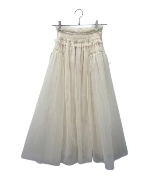 Snidel（スナイデル）Snidel (スナイデル) Chacott Susチュールスカート ホワイトの古着・服飾アイテム
