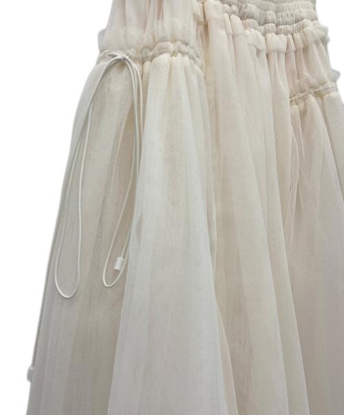 Snidel（スナイデル）Snidel (スナイデル) Chacott Susチュールスカート ホワイトの古着・服飾アイテム