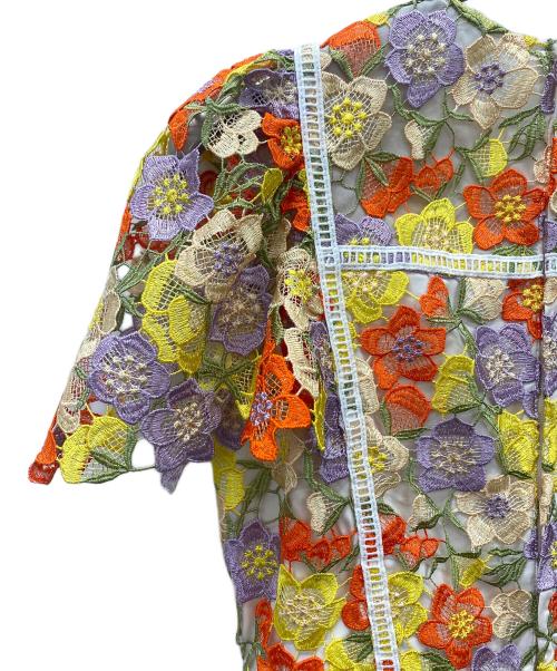 CHESTY（チェスティ）CHESTY (チェスティ) 半袖ワンピース オレンジ×イエロー サイズ:1の古着・服飾アイテム