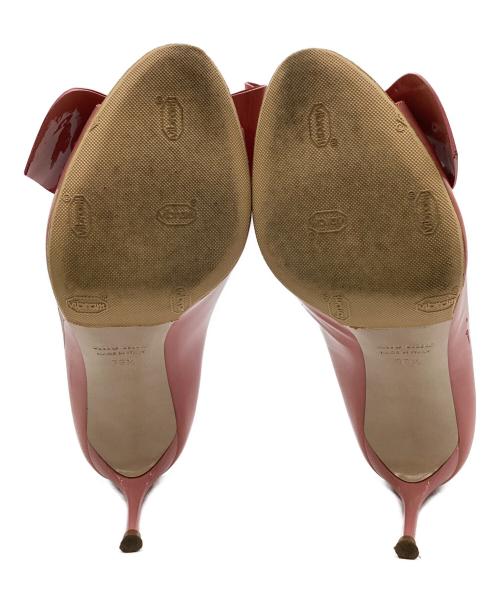 MIU MIU（ミュウミュウ）MIU MIU (ミュウミュウ) MIU MIU　オープントゥーリボンパンプス ピンク サイズ:23.5ｃｍの古着・服飾アイテム