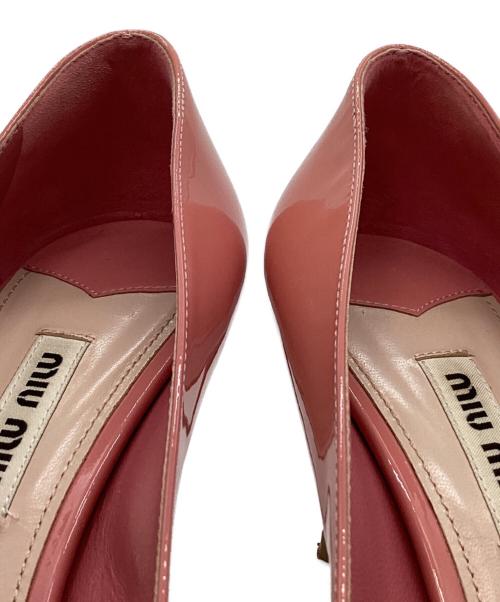 MIU MIU（ミュウミュウ）MIU MIU (ミュウミュウ) MIU MIU　オープントゥーリボンパンプス ピンク サイズ:23.5ｃｍの古着・服飾アイテム