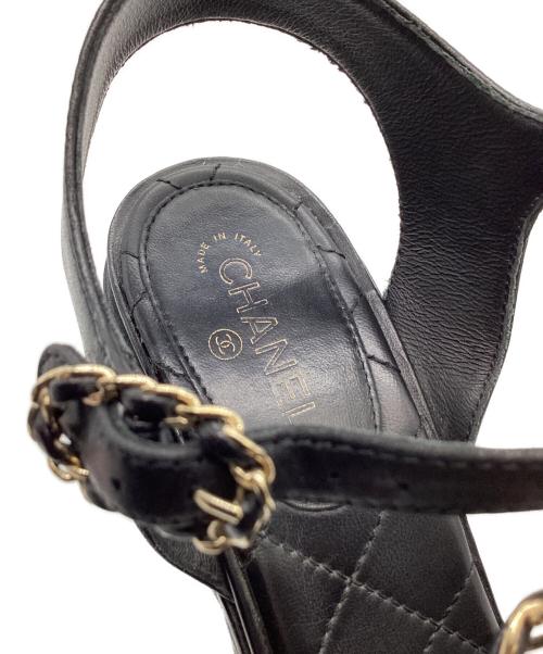 CHANEL（シャネル）CHANEL (シャネル) CHANEL　ウェッジソールサンダル ブラック サイズ:24㎝の古着・服飾アイテム