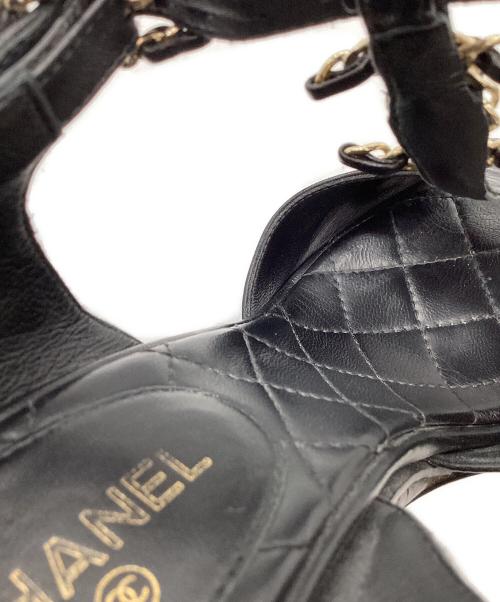 CHANEL（シャネル）CHANEL (シャネル) CHANEL　ウェッジソールサンダル ブラック サイズ:24㎝の古着・服飾アイテム