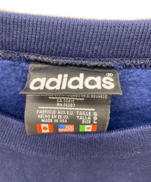 adidas（アディダス）adidas (アディダス) adidas　USA製　80'sロゴスウェット ネイビー サイズ:Lの古着・服飾アイテム