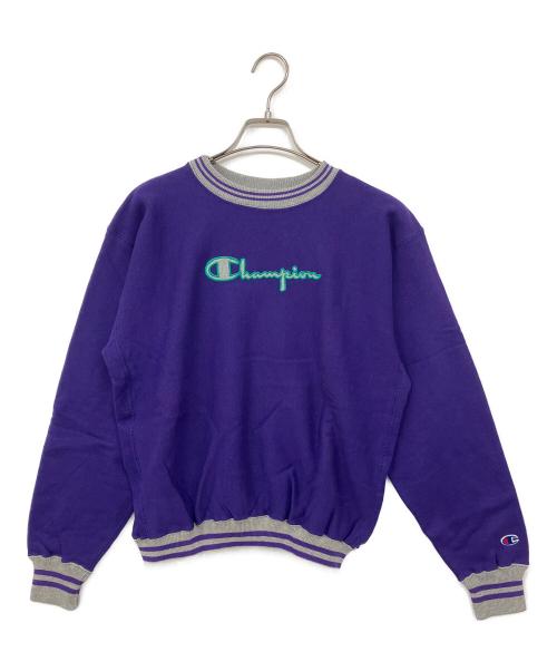 Champion（チャンピオン）Champion (チャンピオン) chanmpion ロゴスウェット パープル×グレー サイズ:Lの古着・服飾アイテム