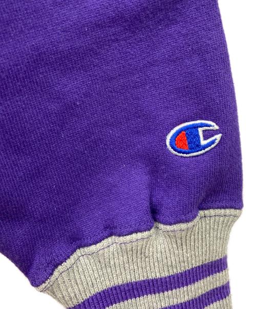 Champion（チャンピオン）Champion (チャンピオン) chanmpion ロゴスウェット パープル×グレー サイズ:Lの古着・服飾アイテム