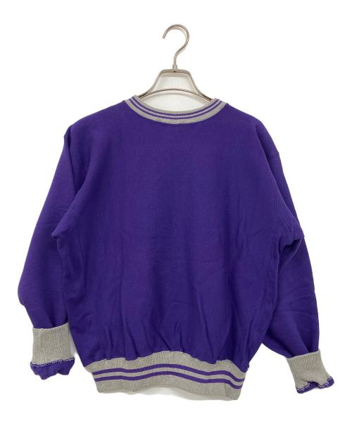 Champion（チャンピオン）Champion (チャンピオン) chanmpion ロゴスウェット パープル×グレー サイズ:Lの古着・服飾アイテム