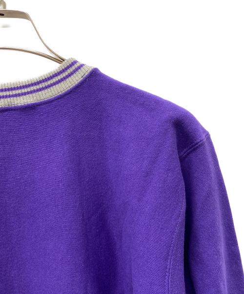 Champion（チャンピオン）Champion (チャンピオン) chanmpion ロゴスウェット パープル×グレー サイズ:Lの古着・服飾アイテム