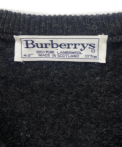 Burberry's（バーバリーズ）Burberry's (バーバリーズ) ウールVネックニット ブラック サイズ:42の古着・服飾アイテム