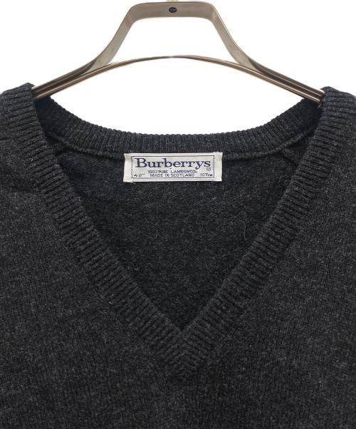 Burberry's（バーバリーズ）Burberry's (バーバリーズ) ウールVネックニット ブラック サイズ:42の古着・服飾アイテム