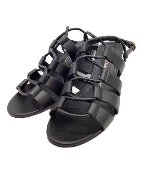 Salvatore Ferragamo（サルヴァトーレ フェラガモ）Salvatore Ferragamo (サルヴァトーレ フェラガモ) Salvatore Ferragamo　レースアップサンダル ブラック サイズ:5 1/2Dの古着・服飾アイテム