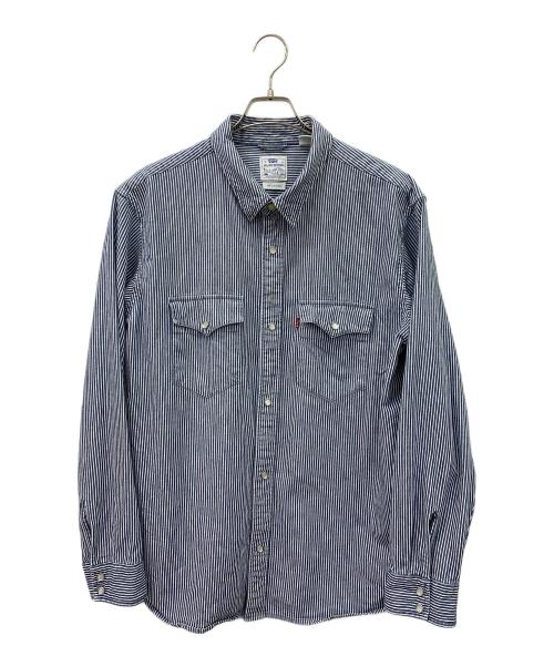 LEVI'S（リーバイス）LEVI'S (リーバイス) ウエスタンシャツ ヒッコリー ブルー×ホワイト サイズ:Lの古着・服飾アイテム