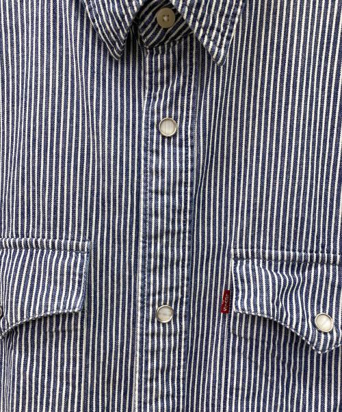 LEVI'S（リーバイス）LEVI'S (リーバイス) ウエスタンシャツ ヒッコリー ブルー×ホワイト サイズ:Lの古着・服飾アイテム