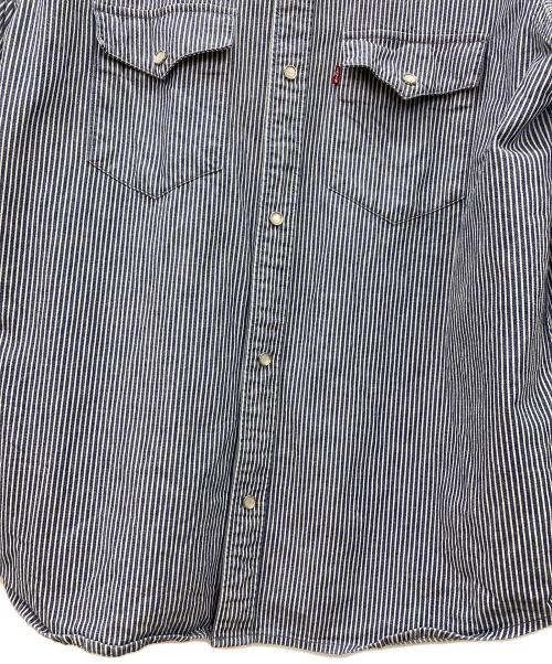 LEVI'S（リーバイス）LEVI'S (リーバイス) ウエスタンシャツ ヒッコリー ブルー×ホワイト サイズ:Lの古着・服飾アイテム