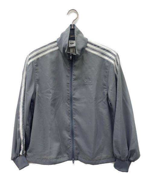 adidas（アディダス）adidas (アディダス) シアージャケット グレー×ホワイト サイズ:Lの古着・服飾アイテム
