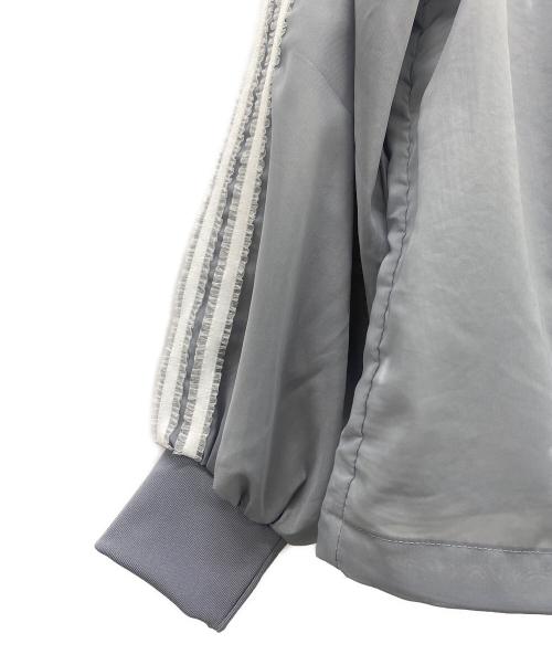 adidas（アディダス）adidas (アディダス) シアージャケット グレー×ホワイト サイズ:Lの古着・服飾アイテム