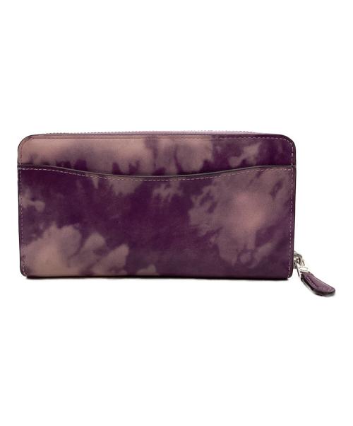 COACH（コーチ）COACH (コーチ) COACH　アコーディオン ジップ ウォレット・タイ ダイ プリント パープルの古着・服飾アイテム