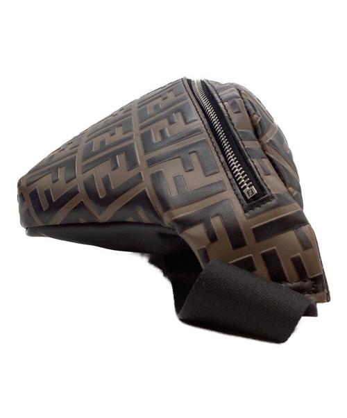 FENDI（フェンディ）FENDI (フェンディ) FENDI　ズッカ　ダイアゴナルベルトバッグ ブラウン×ブラックの古着・服飾アイテム