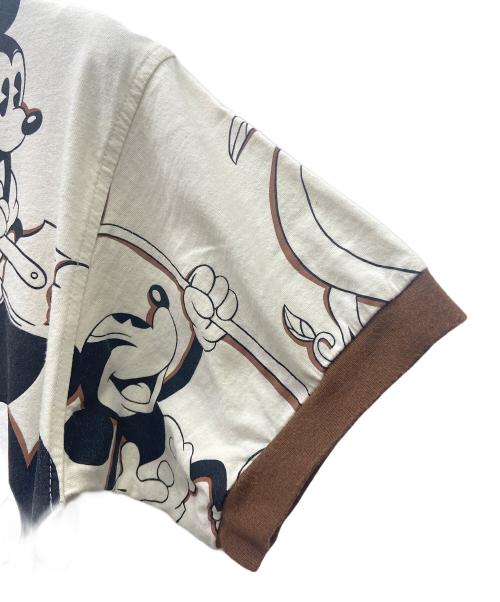 DISNEY（ディズニー）DISNEY (ディズニー) 90'sDisneyカットソー ブラウン×ホワイト サイズ:Sの古着・服飾アイテム