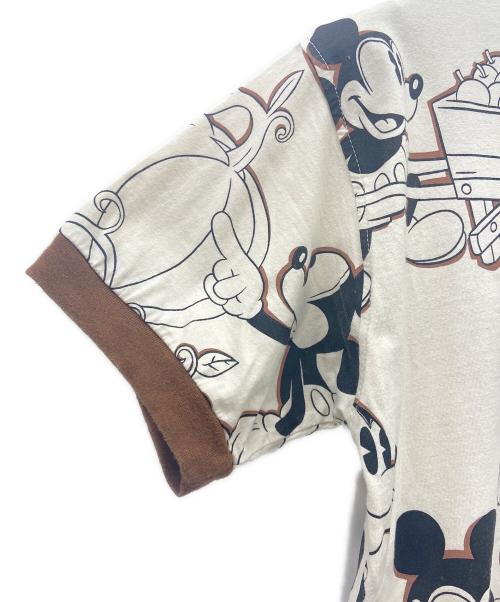 DISNEY（ディズニー）DISNEY (ディズニー) 90'sDisneyカットソー ブラウン×ホワイト サイズ:Sの古着・服飾アイテム