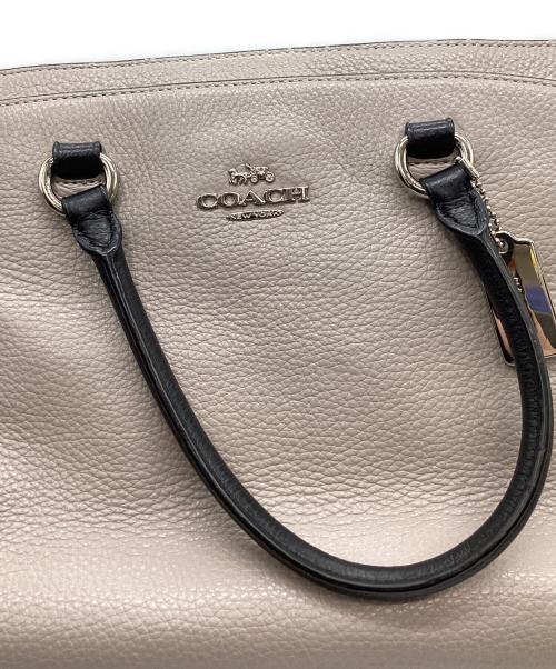 COACH（コーチ）COACH (コーチ) COACH　ハンドバッグ ベージュ×アイボリーの古着・服飾アイテム