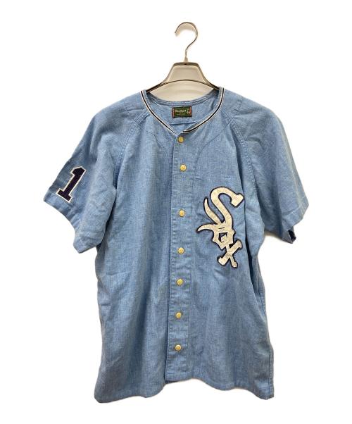 macgregor（マクレガー）MacGREGOR (マクレガー) ベースボールシャツ USA製 60s ブルー×ホワイト サイズ:44の古着・服飾アイテム