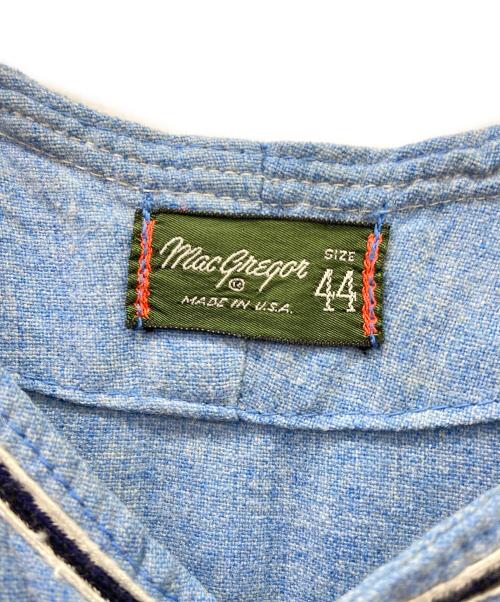 macgregor（マクレガー）MacGREGOR (マクレガー) ベースボールシャツ USA製 60s ブルー×ホワイト サイズ:44の古着・服飾アイテム