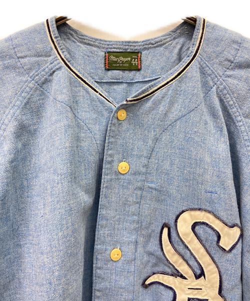 macgregor（マクレガー）MacGREGOR (マクレガー) ベースボールシャツ USA製 60s ブルー×ホワイト サイズ:44の古着・服飾アイテム