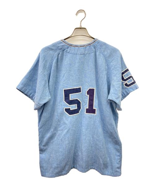macgregor（マクレガー）MacGREGOR (マクレガー) ベースボールシャツ USA製 60s ブルー×ホワイト サイズ:44の古着・服飾アイテム