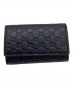 GUCCIグッチ）の古着「GUCCI　マイクログッシマ　6連キーケース」｜ネイビー