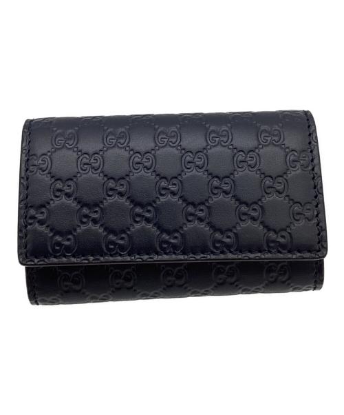 GUCCI（グッチ）GUCCI (グッチ) GUCCI　マイクログッシマ　6連キーケース ネイビーの古着・服飾アイテム