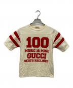 GUCCIグッチ）の古着「半袖カットソー」｜ベージュ×レッド