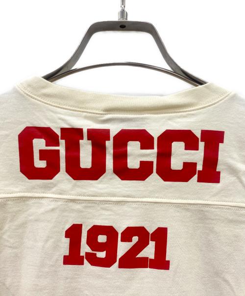 GUCCI（グッチ）GUCCI (グッチ) 半袖カットソー ベージュ×レッド サイズ:SIZE10の古着・服飾アイテム