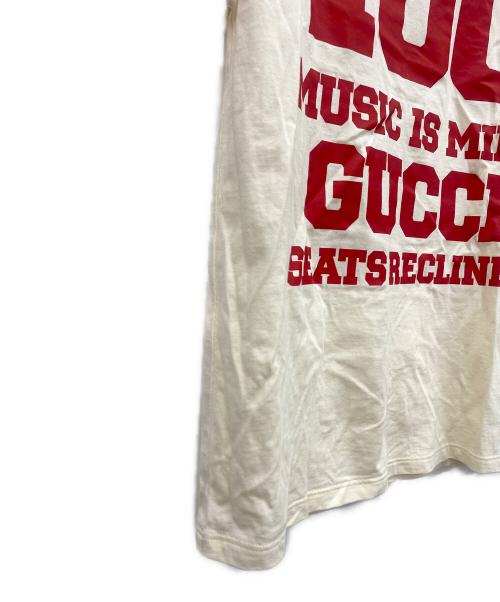 GUCCI（グッチ）GUCCI (グッチ) 半袖カットソー ベージュ×レッド サイズ:SIZE10の古着・服飾アイテム