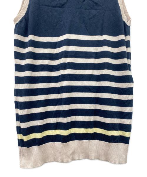 LOUIS VUITTON（ルイ ヴィトン）LOUIS VUITTON (ルイ ヴィトン) ノースリーブカットソー ネイビー×ベージュ サイズ:SIZESの古着・服飾アイテム