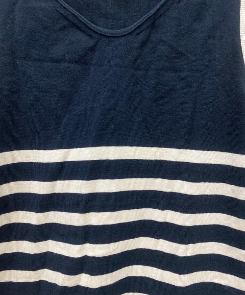 LOUIS VUITTON（ルイ ヴィトン）LOUIS VUITTON (ルイ ヴィトン) ノースリーブカットソー ネイビー×ベージュ サイズ:SIZESの古着・服飾アイテム