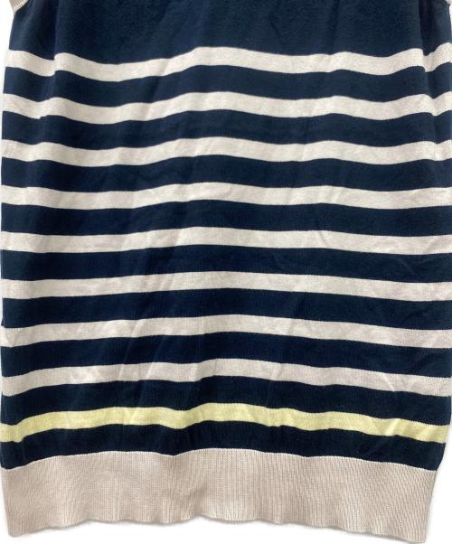 LOUIS VUITTON（ルイ ヴィトン）LOUIS VUITTON (ルイ ヴィトン) ノースリーブカットソー ネイビー×ベージュ サイズ:SIZESの古着・服飾アイテム