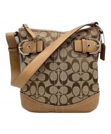 COACH（コーチ）の古着「COACH　シグネチャー　ワンショルダーバッグ」｜ベージュ×ブラウン