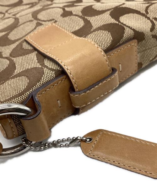 COACH（コーチ）COACH (コーチ) COACH　シグネチャー　ワンショルダーバッグ ベージュ×ブラウンの古着・服飾アイテム
