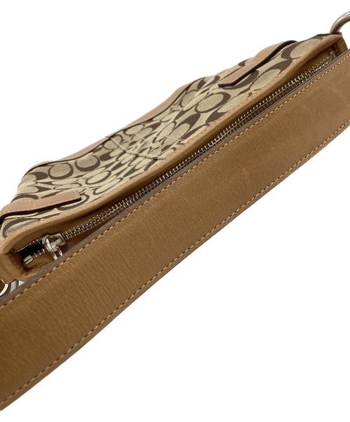 COACH（コーチ）COACH (コーチ) COACH　シグネチャー　ワンショルダーバッグ ベージュ×ブラウンの古着・服飾アイテム