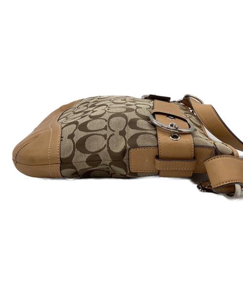 COACH（コーチ）COACH (コーチ) COACH　シグネチャー　ショルダーバッグ ベージュ×ブラウンの古着・服飾アイテム