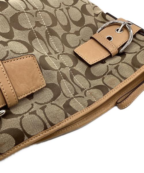 COACH（コーチ）COACH (コーチ) COACH　シグネチャー　ショルダーバッグ ベージュ×ブラウンの古着・服飾アイテム
