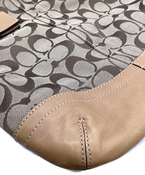 COACH（コーチ）COACH (コーチ) COACH　シグネチャー　ショルダーバッグ ベージュ×ブラウンの古着・服飾アイテム