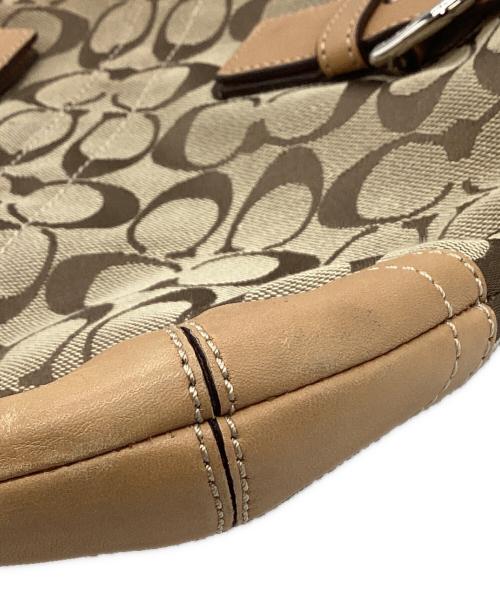 COACH（コーチ）COACH (コーチ) COACH　シグネチャー　ショルダーバッグ ベージュ×ブラウンの古着・服飾アイテム