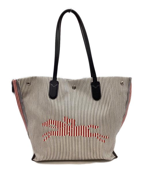 LONGCHAMP（ロンシャン）LONGCHAMP (ロンシャン) LONGCHAMP　ロゾトートバッグ　トートバッグ ベージュ×ブラックの古着・服飾アイテム