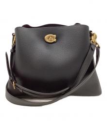 COACH（コーチ）の古着「COACH　ウィロウ　2WAYバッグ」｜ブラック×ゴールド