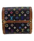 LOUIS VUITTONルイ ヴィトン）の古着「LOUIS VUITTON　モノグラム・マルチカラー　ポルトモネ・ビエ・カルトクレディ　3つ折り財布」｜ブラック